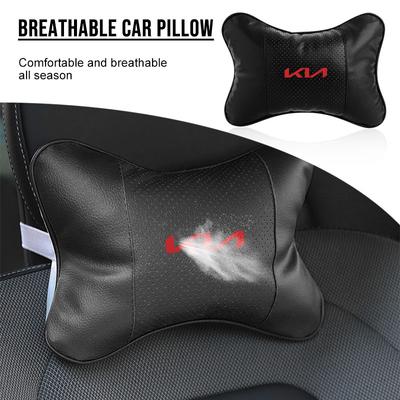 Car Seat Headrest Auto Logo Neck Pillow For Ceed Sportage Rio K5 Optima Cerato Proceed Venga Sedona Forte