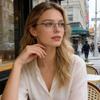 Minimalist Geometric Rimless Eyeglasses Women Ultra Light Metal Glasses Frame Trendy Fashion Clear Lens Optical Spectacle