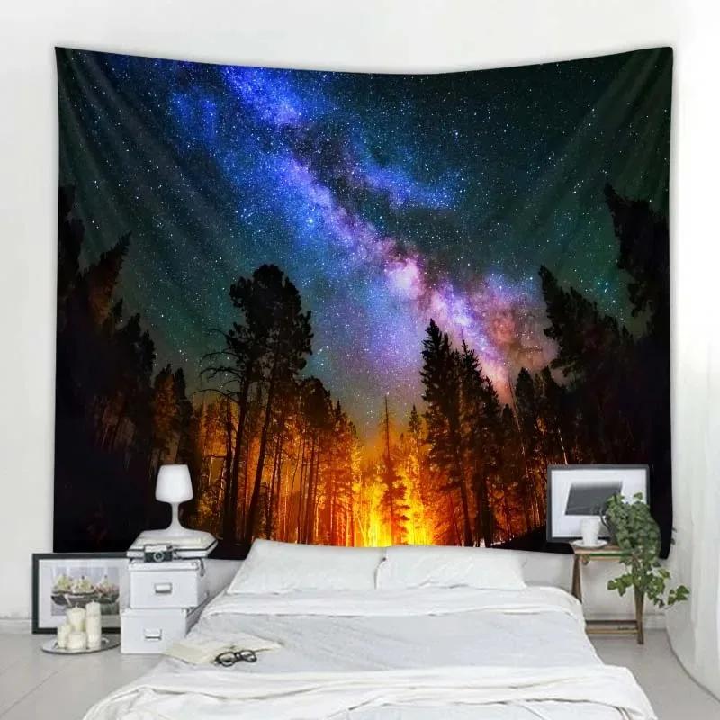 Forest Starry Sky Tapestry Office Living Room Decoration Home Wall Tapestry