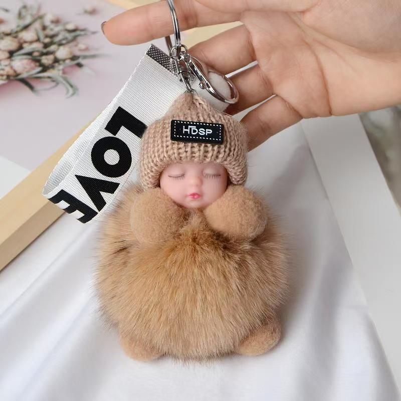 Fashion Beauty For Lady Lovely Girl Bag Pendant Plush Doll Car Key Chain Pendant