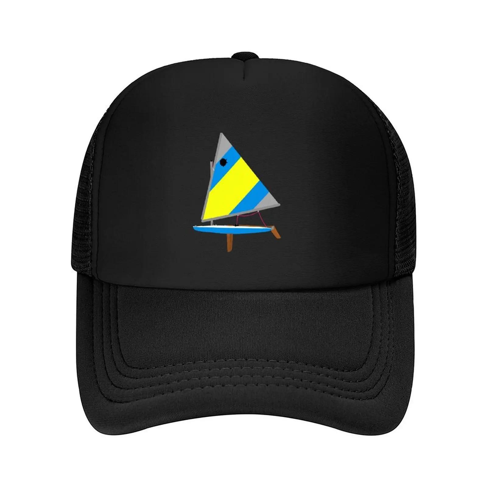 blue/yellow/grey sunfish sailboat Baseball Cap Visor Trucker Hat Military Cap Unisex Wild Ball Hat Mens Caps Women s