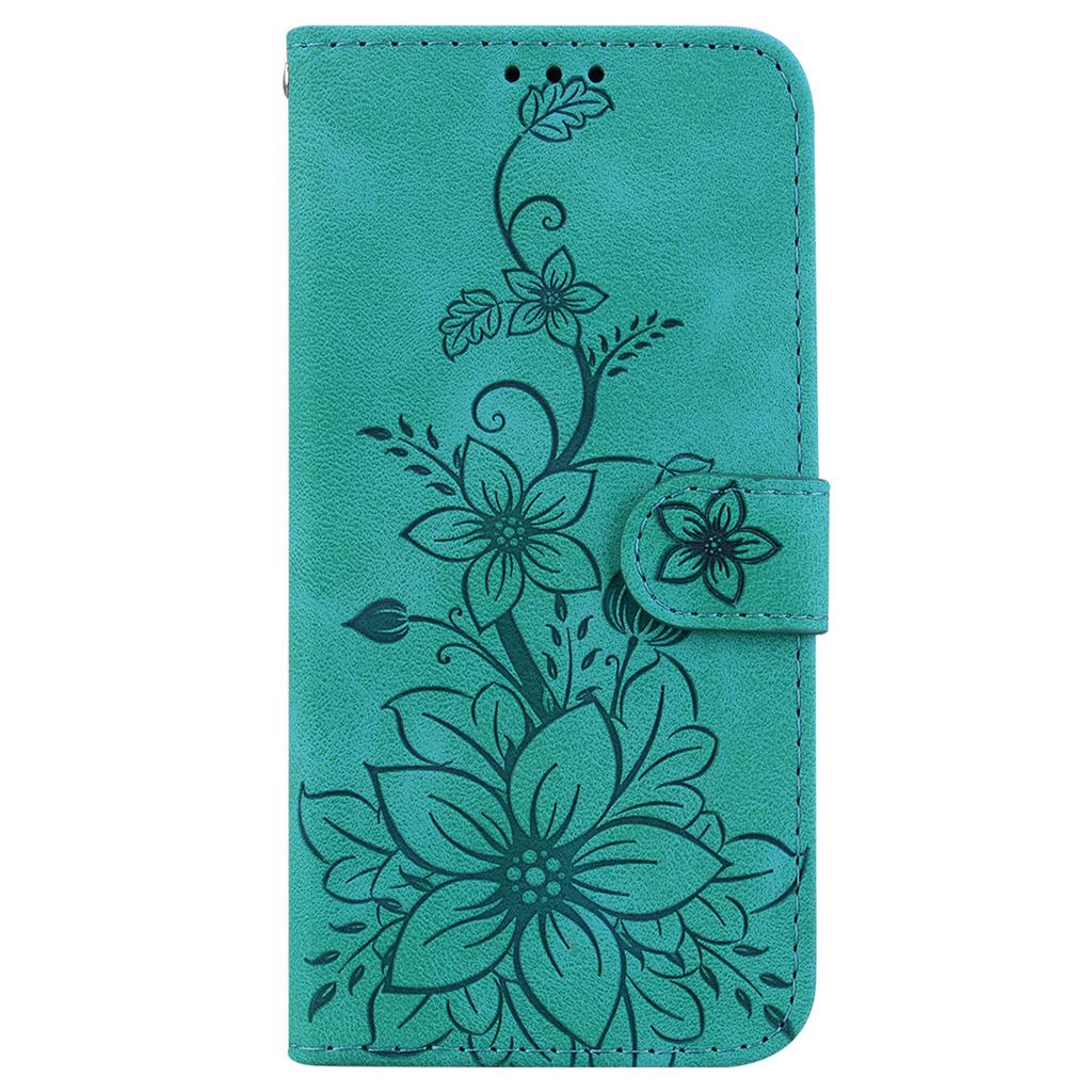 For Google Pixel 8a Case Flower Imprint Leather Foldable Stand Phone Wallet Cover