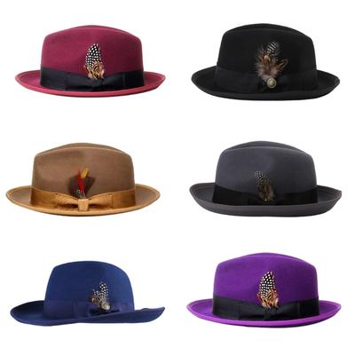 Vintage Panama Hat Feathers FlatTop Hat Unisex Cosplay Party Costume Fedora Hats