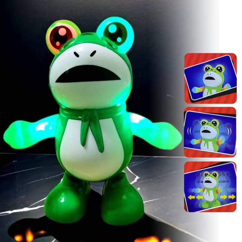 Popular Electric Dancing Frog Toy With Light And Sound Effects Wholesale For Street Vendors