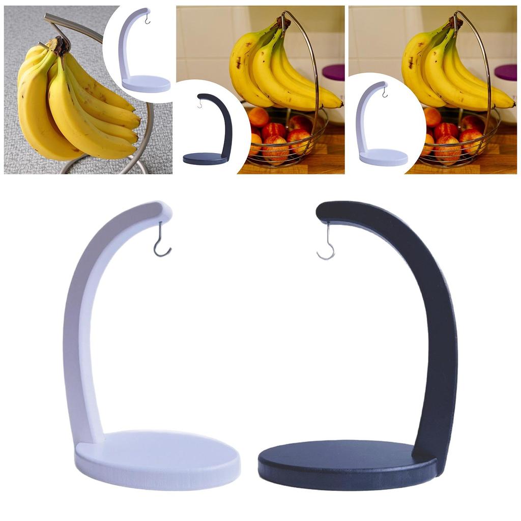 Banana Hanger Steel Hook Banana Holder Sturdy Hanging Fruits or Vegetables Minimalist Bamboo None Slip for Kitchen Counter