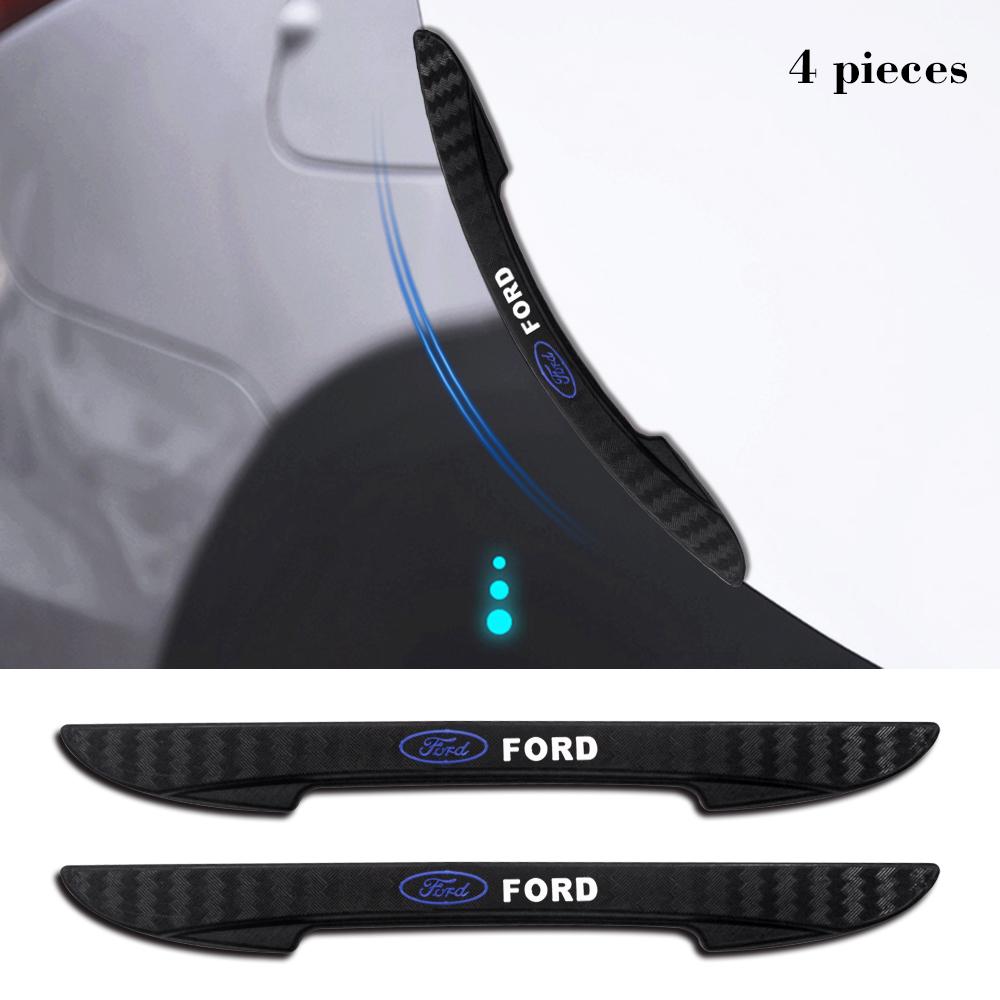 NGGU1 4pcs Rubber Car Door Edge Protector Sticker Anti Collision Anti-scratch Strips For Ford Mondeo Focus 2 3 4 Mustang