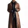 New Men's Fashion Extended PU Leather Jacket Slim Fit Solid Color Leather Jacket