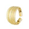 Elegant Multi-Layer Adjustable Open Ring - Versatile Niche Design with Glittering Threads for Women