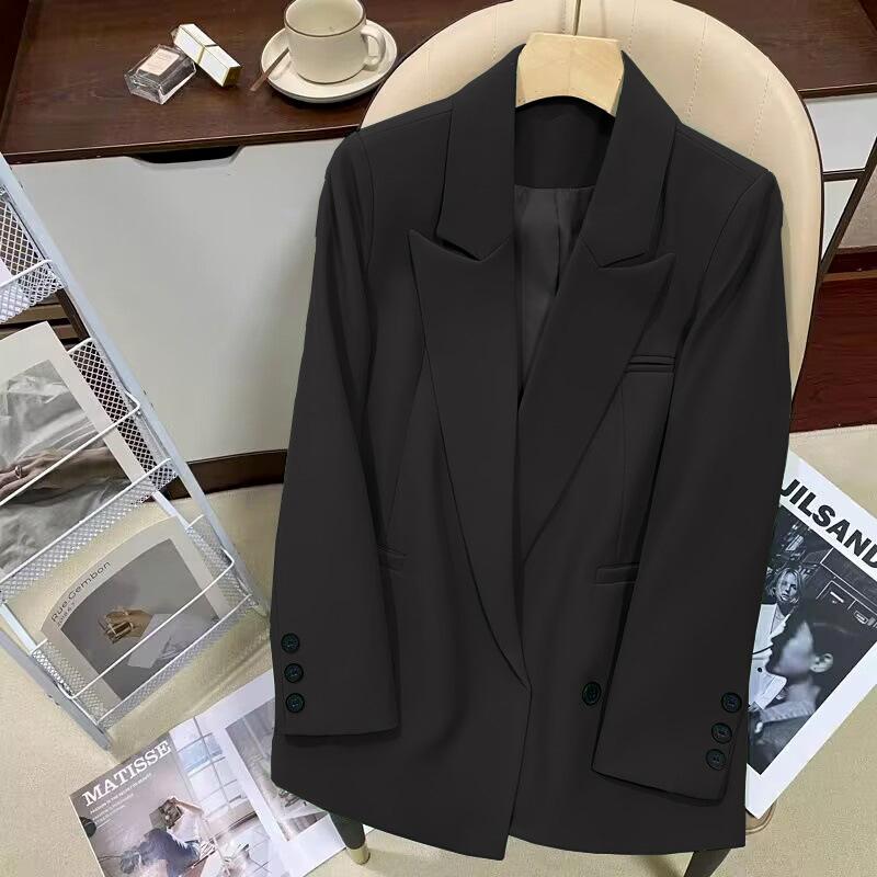 Damedressjakke for vår høst nisje dameklær pendling mote enkel oransje farge