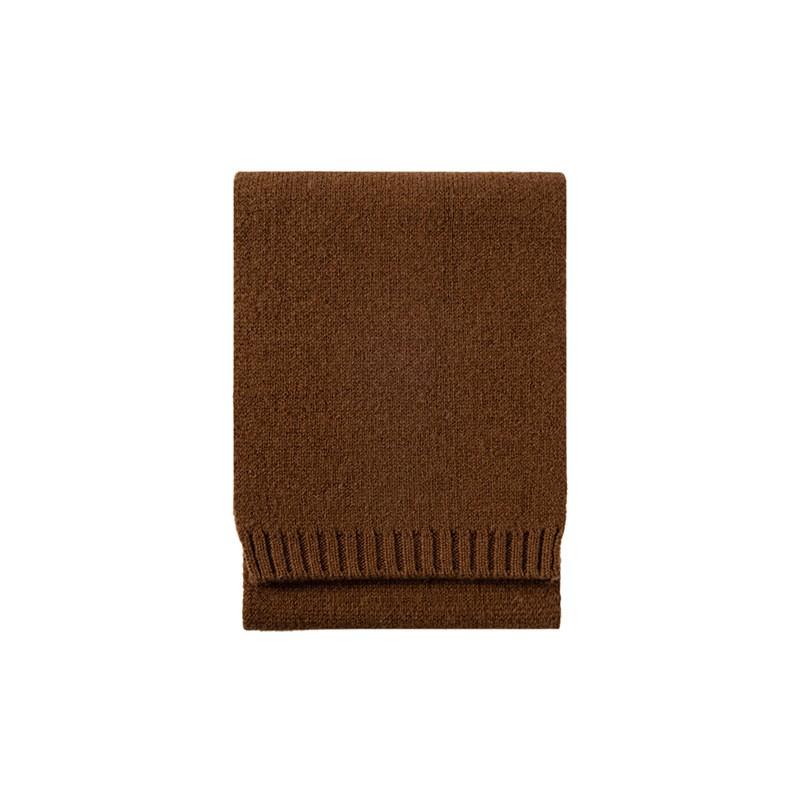 100% Wool Scarf Women Slim Knit Lightweight Elegant Neck Warmer In Chic Neutral Tones