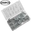 200pcs Metal Steel Spring Set Compression and Extension Springs Kit Portable Hardware Tools Plastic Storage Box Tool Accessories