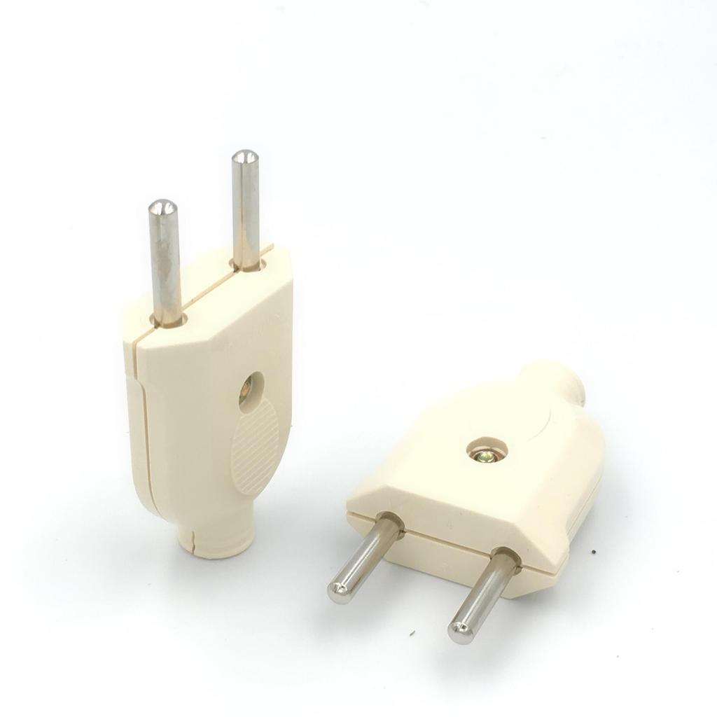 1pc EU European 2 Pin AC Electric Power Male Plug Female Socket Outlet Adaptor Adapter Wire Rewireable Extension Cord Connector