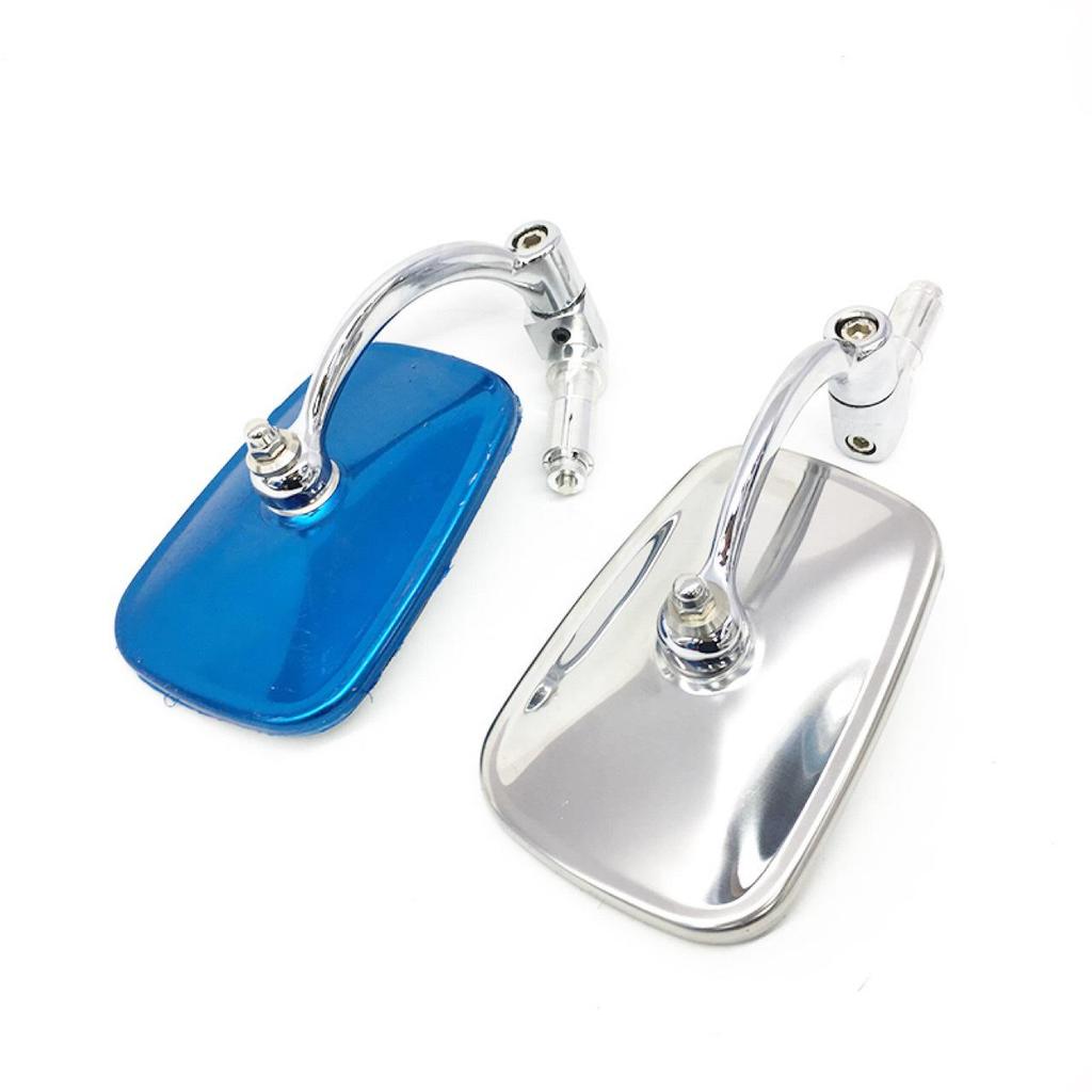 Curved Rod Retro Stainless Steel Rearview Mirror for Motorcycles and Sports Cars