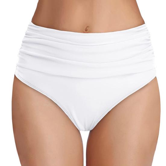 High Waisted Bikini Bottoms for Women Tummy Control S белый