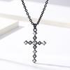 Light Luxury Style Diamond -Shaped Titanium Steel Cross Necklace Genderless Hip -Hop Wear Accessories