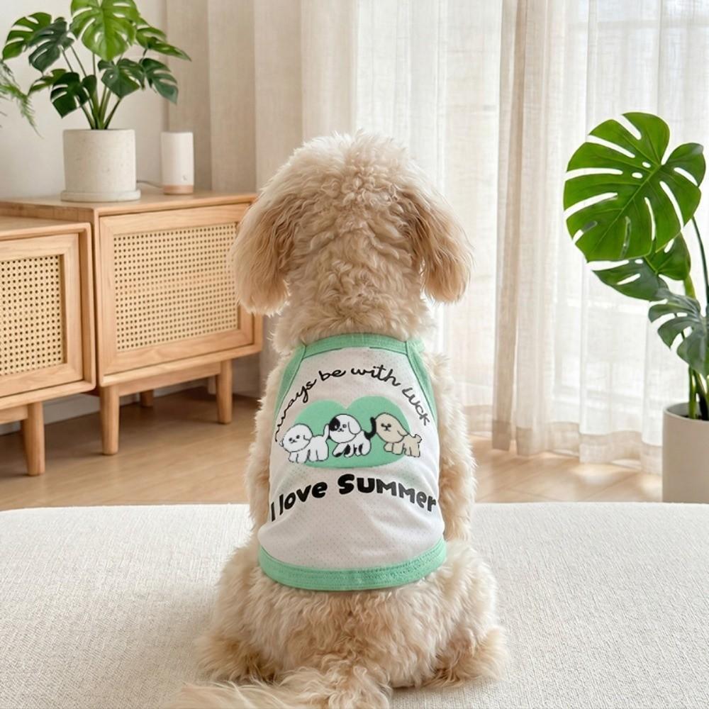 Thin Dog Tank Top Breathable Mesh Pet Ice Silk Vest Comfortable Dog Cooling Vest Photography S зелёный