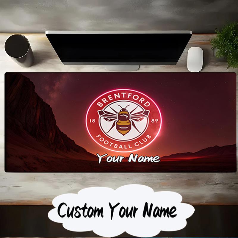 Custom Name Mouse pad Brentford Football Club Logo Mouse pad, Gaming Mouse Pad, keyboard pad, Desk Decor for computer notebook Fan Birthday Gift