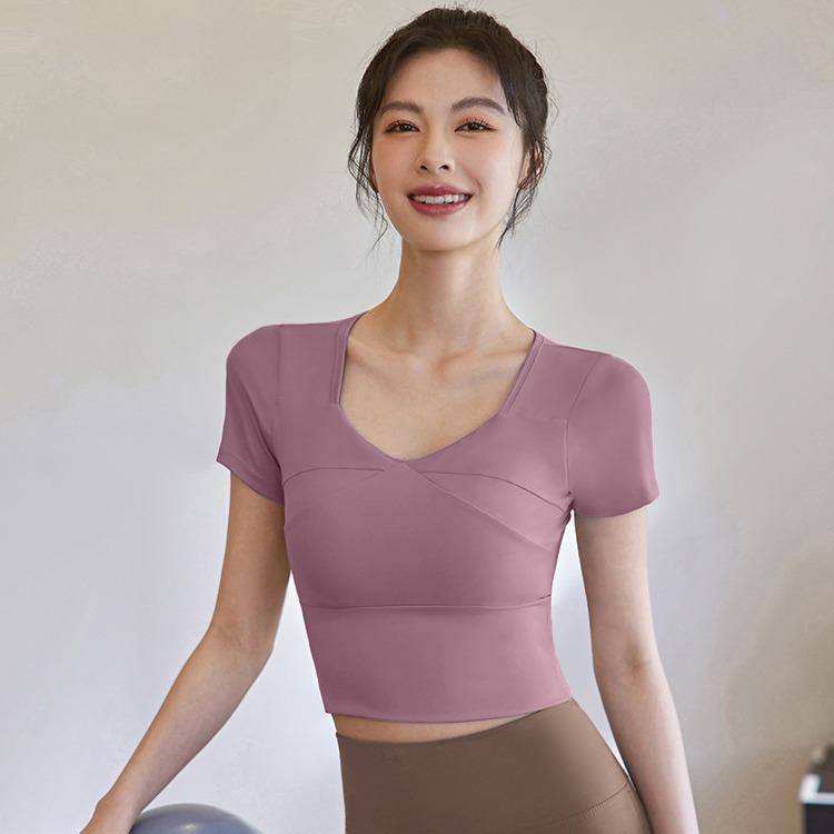 2025 Women's Summer Short Sleeve Yoga & Fitness Slimming Running T-shirt