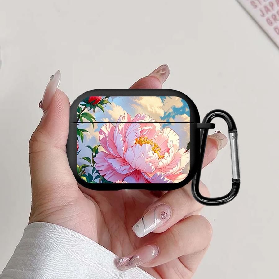 Case For Airpods Pro3 Pro2 4 2 3 1 Pro Earphone Cases Cover Rich And Lustrous Peony Fashion