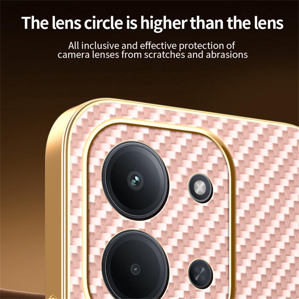 For Xiaomi Redmi 15C 4G (Global) (171mm) Phone Case Carbon Fiber Textured Electroplated TPU Back Cover