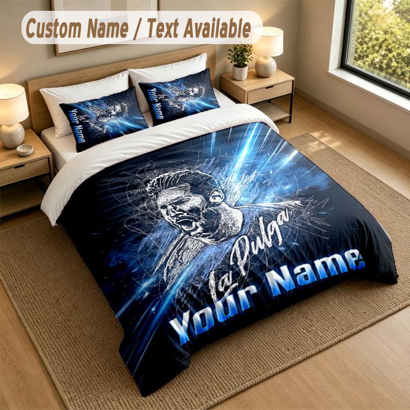 Bedding Set 1 Duvet Cover 2 Pillowcases Lionel Messi Print Soft Bed Linen Bedroom Decor