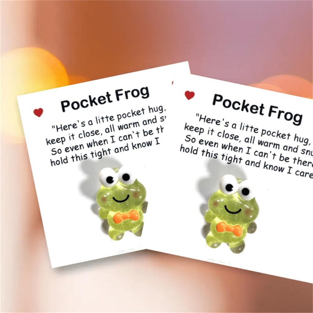 Cute Resin Colored Floral Heart Shaped Pocket Blessing Card 2PC