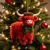 Lightweight Gifts for Friends Family Highland Yak Ornament Christmas Tree Hanging Decor Cute 2D Flat Compact Decorations Acrylic Pendant with