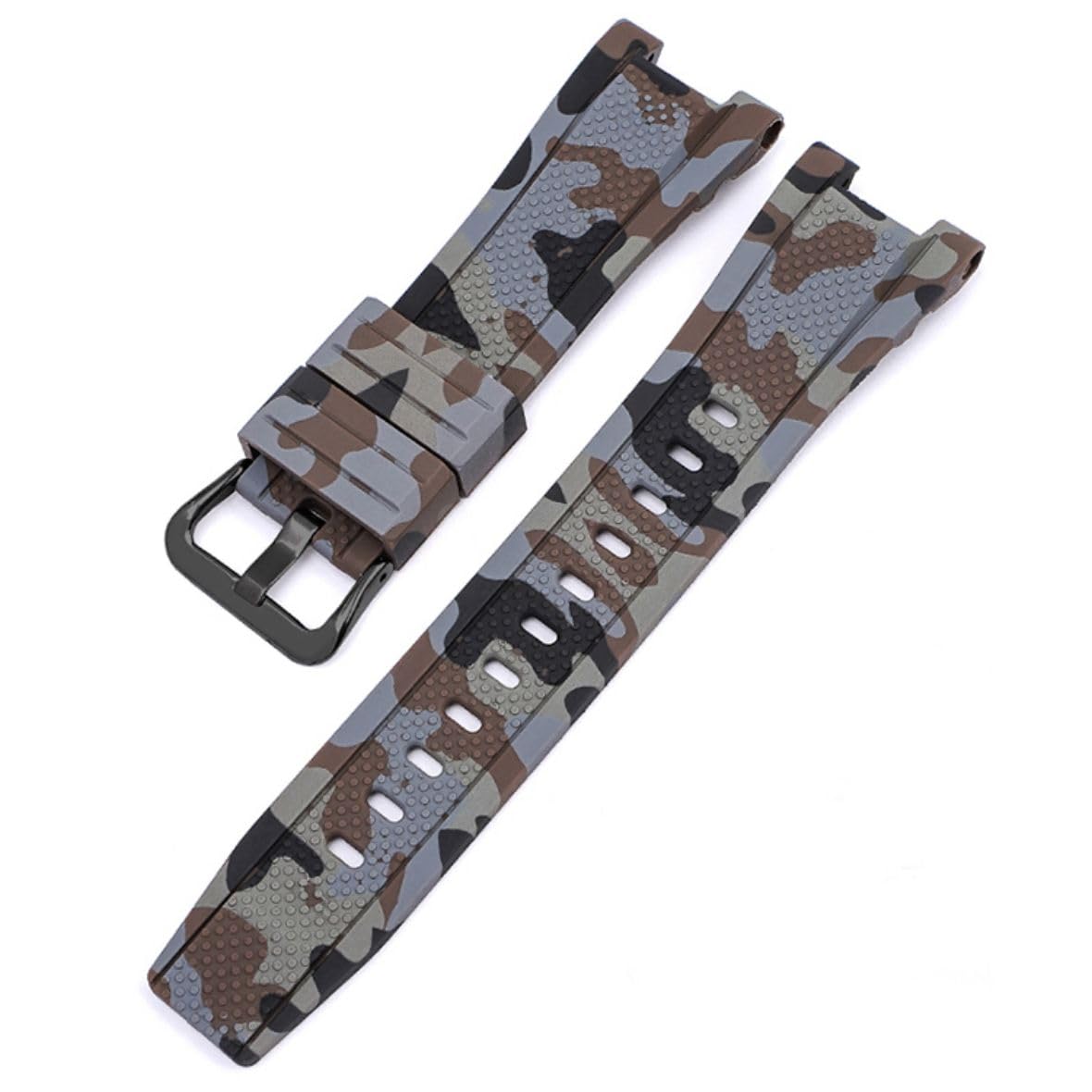 

Replacement Silicone Band for Casio Easy to 17 Color Camouflage Brown [Faygtni] GST-S110 / GST-S100G / GST-W110 / GST-W100G / GST-S210B, Soft,