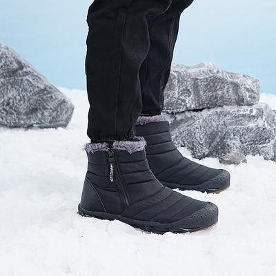 Winter Schneestiefel Herren Reißverschlüsse Warmes Plüsch Warme Schneestiefel Mid-Calf Outdoor Botas Langlebige Sneaker Outdoor Freizeit Herren Baumwollschuhe