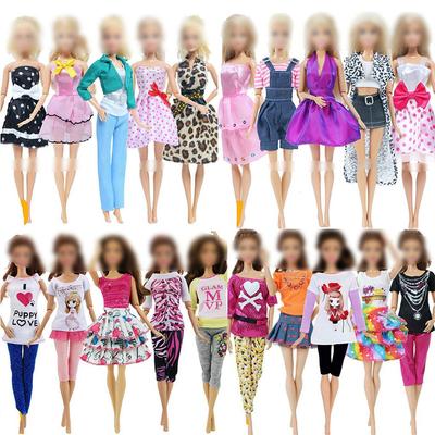 1/6 Puppenoutfit Mode Mädchen Mini Kleid Rock Kleid Hose Kleidung für 30cm Puppe 11,5 Zoll Geschenkset Mädchenspielzeug