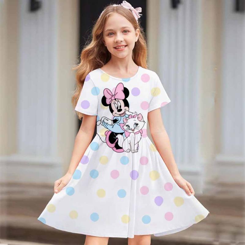 Miceky Mouse Women's Short Sleeved Dress Cosplay Dress Costume 3D Printing Casual Street