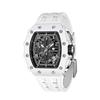 TSAR BOMBA Skeleton Automatic Watch with Ceramic Japanese Tonneau Silicone 50M Water Luminous Luxury Watch for Gift Men's Movement, Strap, Resistance,