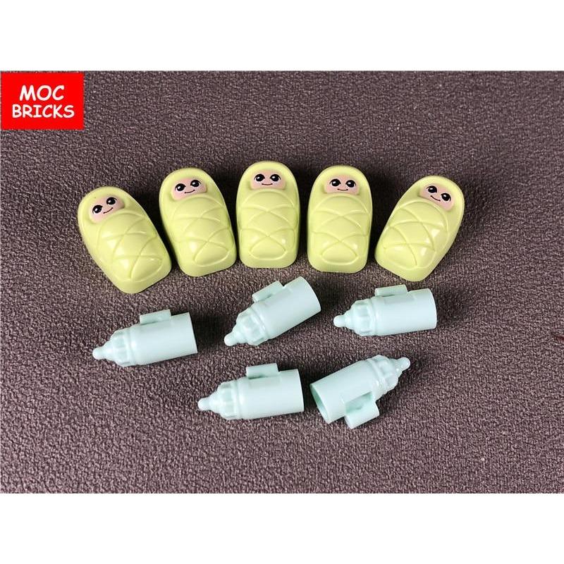 10pcs/lot MOC Bricks DIY Baby Infant with Smiling Face Infand Large Eyes Pattern fit with 24061pb02 building Blocks Gif