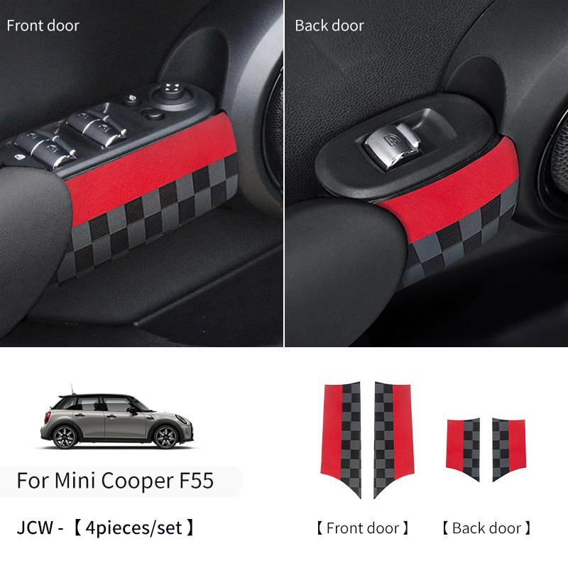 Autocollant Accoudoir de Porte de Voiture Pour Mini Cooper F55 F56 Cuir PU Poignée de Porte Auto Autocollant Accessoires de Décoration Intérieure de Voiture