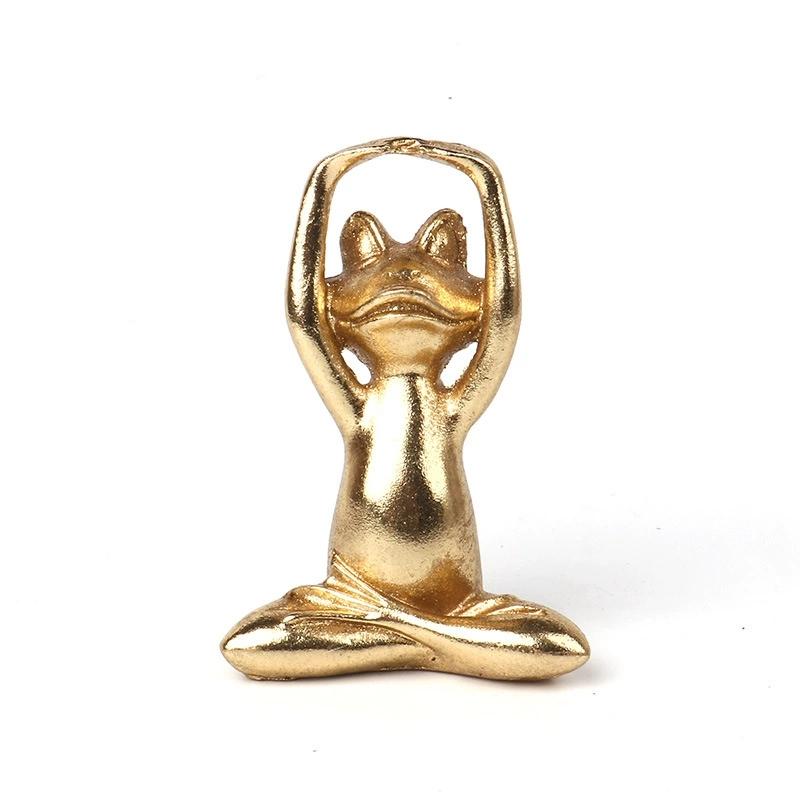 

1/3Pcs Gold Yoga Frog Figurines Modern Living Room Desk Table Home Office Bookshelf Decoration Animal Statue Resin Ornaments