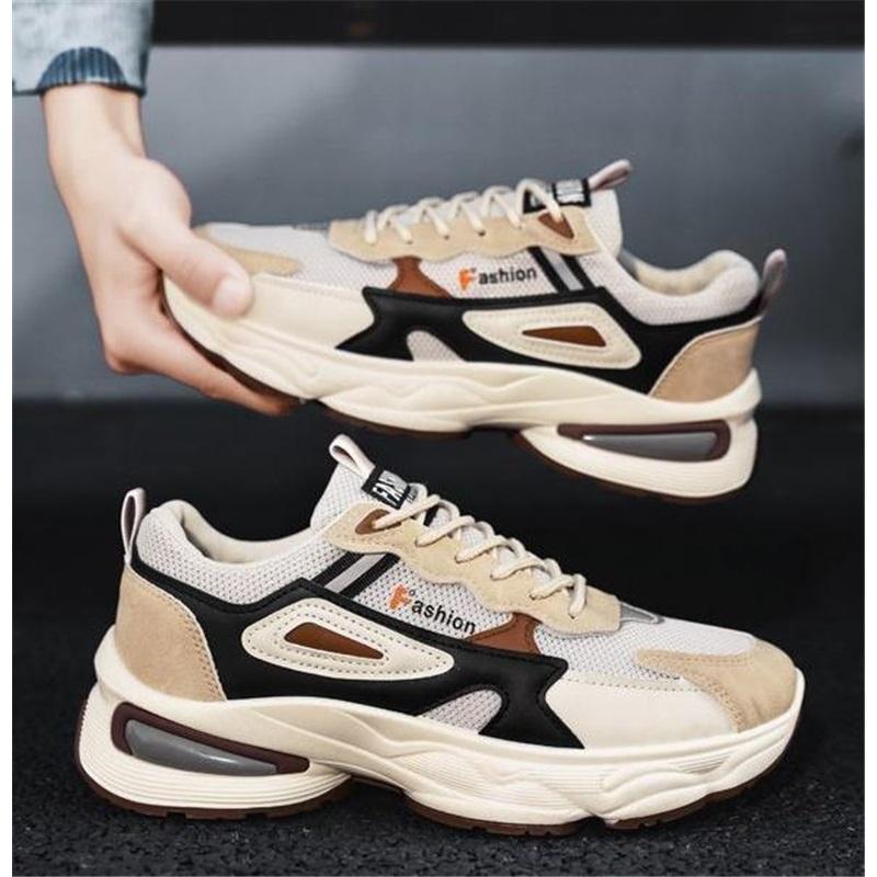 Men's Shoes, Breathable Mesh Sports Shoes, All-match Thick-soled Casual Shoes