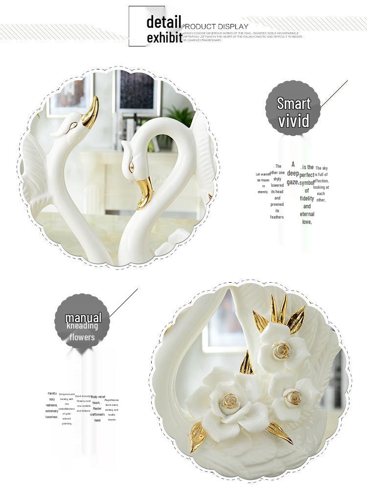 Ceramic Swan Ornaments: Elegant Home Decor for Living Room, Wine Cabinet, or Wedding Gifts