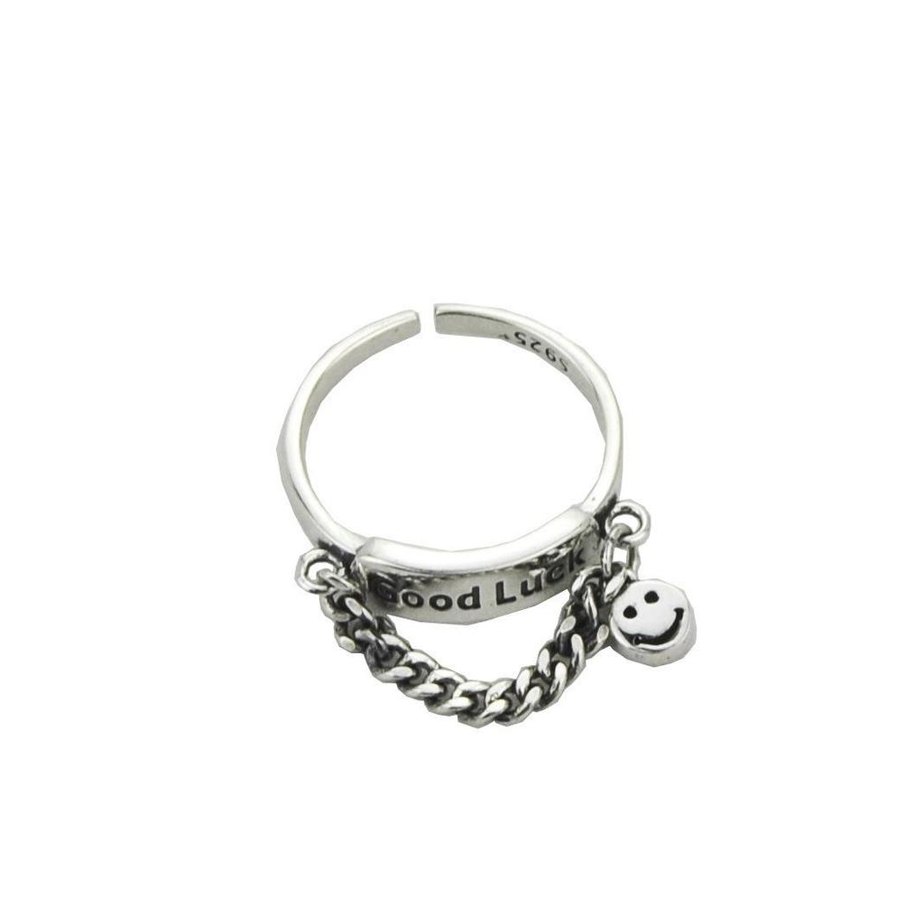 Korean Style Tassel Letter Adjustable Women's Ring - Retro Fashion Hip Hop