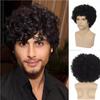 Wig European American Men's Short Curly Hair African Small Rose Net Synthetic High-temperature Silk Full Head Cover