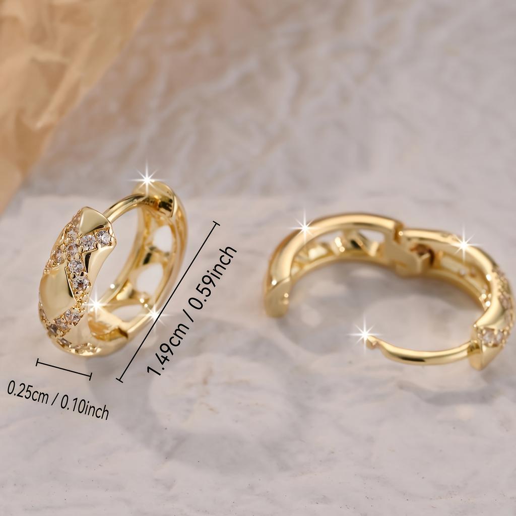 Elegant Bohemian Vintage-Inspired Cross Hoop Earrings with Sparkling Cubic Zirconia, Ideal for Women'S Party & Holiday Accessories