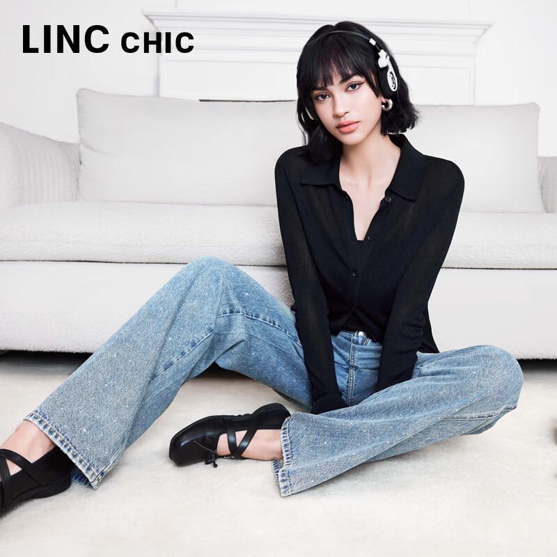 Jinyujie Women's Mid-Waist Loose Straight Wide-Leg Jeans