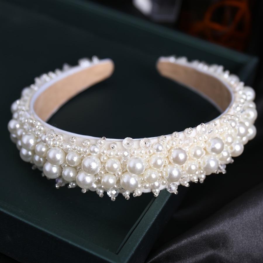 White Imitation Pearl Headband for Parties, Banquets, and Daily Wear, Women's Hair Accessory