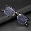 Vintage Cross Carving Glasses Men Women Luxury Half Frame Anti Blue Light Eyeglasses Retro Square Computer Eyewear