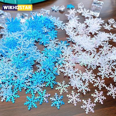 300 piezas de copos de nieve artificiales para decoración navideña, material de decoración para el hogar, hecho a mano, para bodas y Navidad