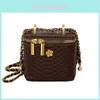 Mini Crocodile Texture Square Bag For Women With Golden Chain For Daily Use