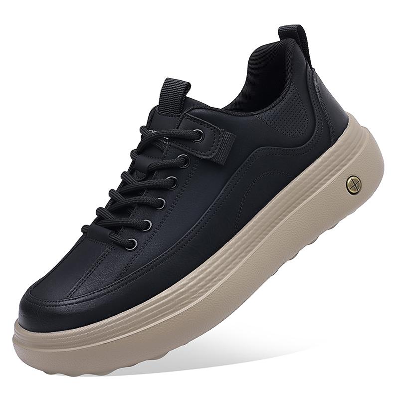 

Fashion Classic Men Sports Shoes New Trendy Male Treking Footwear Non-Slip Trainers Leather Mens Casual Shoes Outdoor Lace-Up Sneakers 44 чёрный