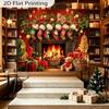 1Pcs Christmas Fire Scene Decoration Background Winter Backdrop Decorations For Photo Studio Photo Booth Christams Party
