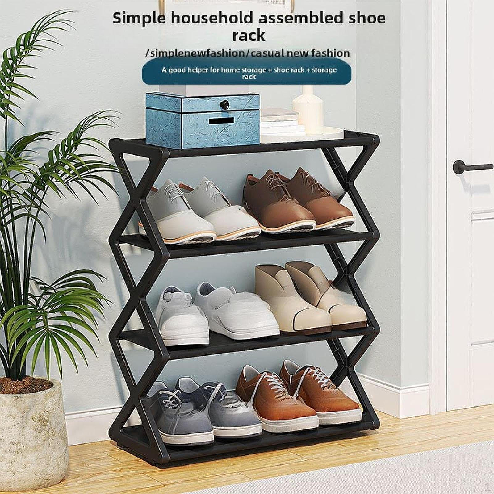 

Стойка для хранения обуви в прихожей для домашнего шкафа квартиры чёрный