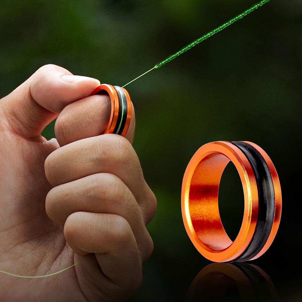 1/2Pcs Fishing Line Puller Anti-Slip Rubber Ring Portable Line Pull Loop Aluminum Alloy Fishing Tackle Tool Fishing Equipment