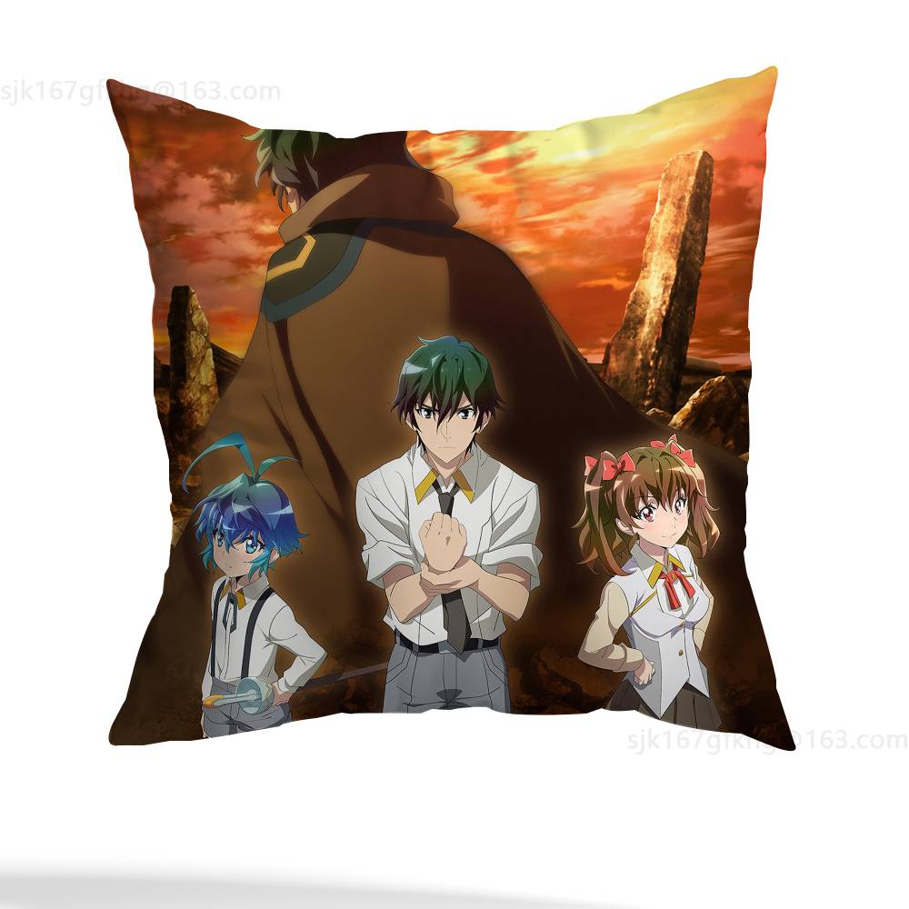 Anime Shangri-La Frontier Pillow Case Anti-dustmite Pillowcase Invisible zipper silky short plush Sofa cushion cover